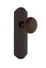 Nostalgic Warehouse 700268 - Nostalgic Warehouse Deco Plate Passage Brown Porcelain Door Knob in Timeless Bronze