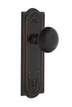 Nostalgic Warehouse 700295 - Nostalgic Warehouse Meadows Plate Passage Black Porcelain Door Knob in Timeless Bronze