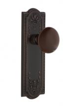 Nostalgic Warehouse 700296 - Nostalgic Warehouse Meadows Plate Passage Brown Porcelain Door Knob in Timeless Bronze