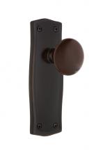 Nostalgic Warehouse 700346 - Nostalgic Warehouse Prairie Plate Passage Brown Porcelain Door Knob in Timeless Bronze