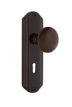 Nostalgic Warehouse 700390 - Nostalgic Warehouse Deco Plate with Keyhole Passage Brown Porcelain Door Knob in Timeless Bronze