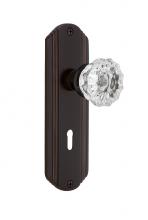 Nostalgic Warehouse 700392 - Nostalgic Warehouse Deco Plate with Keyhole Passage Crystal Glass Door Knob in Timeless Bronze