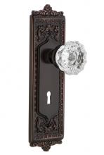 Nostalgic Warehouse 700407 - Nostalgic Warehouse Egg & Dart Plate with Keyhole Passage Crystal Glass Door Knob in Timeless