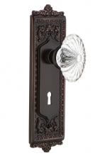 Nostalgic Warehouse 700412 - Nostalgic Warehouse Egg & Dart Plate with Keyhole Passage Oval Fluted Crystal Glass Door Knob