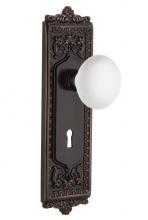 Nostalgic Warehouse 700417 - Nostalgic Warehouse Egg & Dart Plate with Keyhole Passage White Porcelain Door Knob in Timeles