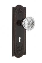 Nostalgic Warehouse 700422 - Nostalgic Warehouse Meadows Plate with Keyhole Passage Crystal Glass Door Knob in Timeless Bronze