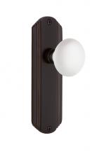 Nostalgic Warehouse 700549 - Nostalgic Warehouse Deco Plate Single Dummy White Porcelain Door Knob in Timeless Bronze