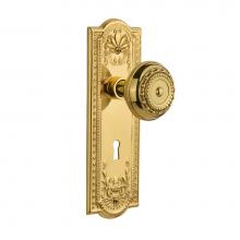 Nostalgic Warehouse 701098 - Nostalgic Warehouse Meadows Plate with Keyhole Passage Meadows Door Knob in Polished Brass