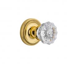 Nostalgic Warehouse 701113 - Nostalgic Warehouse Rope Rosette Passage Crystal Glass Door Knob in Polished Brass