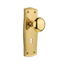 Nostalgic Warehouse 701116 - Nostalgic Warehouse Prairie Plate with Keyhole Privacy New York Door Knob in Polished Brass