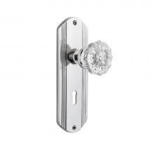 Nostalgic Warehouse 701141 - Nostalgic Warehouse Deco Plate with Keyhole Passage Crystal Glass Door Knob in Bright Chrome