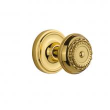 Nostalgic Warehouse 701154 - Nostalgic Warehouse Classic Rosette Single Dummy Meadows Door Knob in Polished Brass