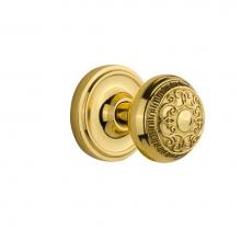 Nostalgic Warehouse 701159 - Nostalgic Warehouse Classic Rosette Single Dummy Egg & Dart Door Knob in Polished Brass