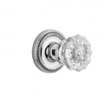 Nostalgic Warehouse 701177 - Nostalgic Warehouse Rope Rosette Privacy Crystal Glass Door Knob in Bright Chrome