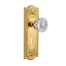 Nostalgic Warehouse 701208 - Nostalgic Warehouse Meadows Plate with Keyhole Double Dummy Crystal Glass Door Knob in Polished Br