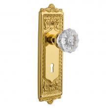 Nostalgic Warehouse 701213 - Nostalgic Warehouse Egg & Dart Plate with Keyhole Double Dummy Crystal Glass Door Knob in Poli