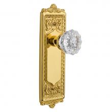 Nostalgic Warehouse 701256 - Nostalgic Warehouse Egg & Dart Plate Double Dummy Crystal Glass Door Knob in Polished Brass