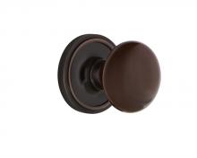 Nostalgic Warehouse 701503 - Nostalgic Warehouse Classic Rosette Privacy Brown Porcelain Door Knob in Timeless Bronze