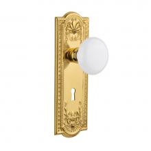 Nostalgic Warehouse 701862 - Nostalgic Warehouse Meadows Plate with Keyhole Double Dummy White Porcelain Door Knob in Polished