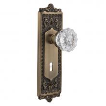 Nostalgic Warehouse 701930 - Nostalgic Warehouse Egg & Dart Plate with Keyhole Privacy Crystal Glass Door Knob in Antique B