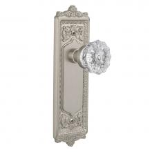 Nostalgic Warehouse 701944 - Nostalgic Warehouse Egg & Dart Plate with Keyhole Privacy Crystal Glass Door Knob in Satin Nic