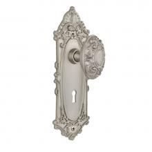 Nostalgic Warehouse 702022 - Nostalgic Warehouse Victorian Plate with Keyhole Privacy Victorian Door Knob in Satin Nickel