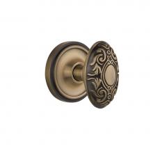 Nostalgic Warehouse 702035 - Nostalgic Warehouse Classic Rosette Privacy Victorian Door Knob in Antique Brass