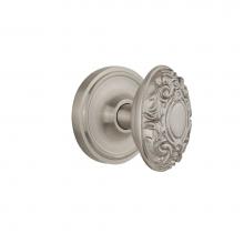 Nostalgic Warehouse 702040 - Nostalgic Warehouse Classic Rosette Passage Victorian Door Knob in Satin Nickel