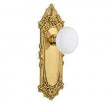 Nostalgic Warehouse 702073 - Nostalgic Warehouse Victorian Plate Passage White Porcelain Door Knob in Polished Brass