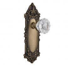 Nostalgic Warehouse 702102 - Nostalgic Warehouse Victorian Plate Privacy Crystal Glass Door Knob in Antique Brass