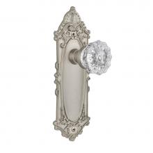 Nostalgic Warehouse 702104 - Nostalgic Warehouse Victorian Plate Privacy Crystal Glass Door Knob in Satin Nickel