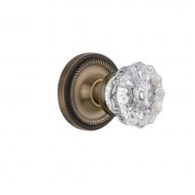 Nostalgic Warehouse 702130 - Nostalgic Warehouse Rope Rosette Passage Crystal Glass Door Knob in Antique Brass