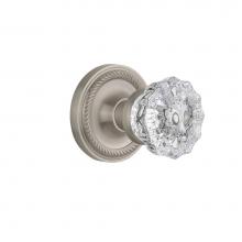 Nostalgic Warehouse 702132 - Nostalgic Warehouse Rope Rosette Passage Crystal Glass Door Knob in Satin Nickel