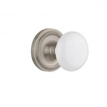 Nostalgic Warehouse 702151 - Nostalgic Warehouse Rope Rosette Privacy White Porcelain Door Knob in Satin Nickel