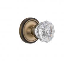 Nostalgic Warehouse 702185 - Nostalgic Warehouse Classic Rosette Passage Crystal Glass Door Knob in Antique Brass