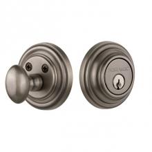 Nostalgic Warehouse 702274 - Nostalgic Warehouse Classic Rosette Single Cylinder Deadbolt in Antique Pewter