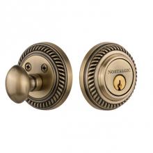 Nostalgic Warehouse 702283 - Nostalgic Warehouse Rope Rosette Single Cylinder Deadbolt in Antique Brass