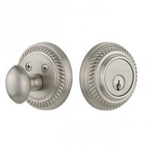 Nostalgic Warehouse 702290 - Nostalgic Warehouse Rope Rosette Single Cylinder Deadbolt in Satin Nickel