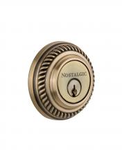 Nostalgic Warehouse 702307 - Nostalgic Warehouse Rope Rosette Double Cylinder Deadbolt in Antique Brass