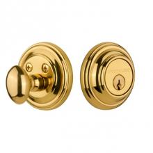 Nostalgic Warehouse 702347 - Nostalgic Warehouse Classic Rosette Single Cylinder Deadbolt in Unlacquered Brass