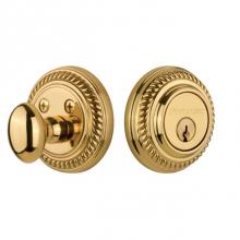 Nostalgic Warehouse 702349 - Nostalgic Warehouse Rope Rosette Single Cylinder Deadbolt in Unlacquered Brass