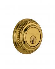 Nostalgic Warehouse 702354 - Nostalgic Warehouse Rope Rosette Double Cylinder Deadbolt in Unlacquered Brass