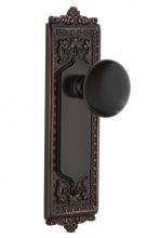 Nostalgic Warehouse 702472 - Nostalgic Warehouse Egg & Dart Plate Privacy Black Porcelain Door Knob in Timeless Bronze