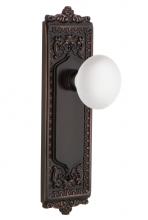 Nostalgic Warehouse 702486 - Nostalgic Warehouse Egg & Dart Plate Privacy White Porcelain Door Knob in Timeless Bronze