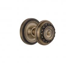 Nostalgic Warehouse 702500 - Nostalgic Warehouse Rope Rosette Privacy Meadows Door Knob in Antique Brass