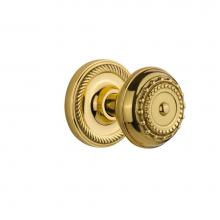 Nostalgic Warehouse 702503 - Nostalgic Warehouse Rope Rosette Privacy Meadows Door Knob in Polished Brass