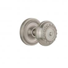 Nostalgic Warehouse 702504 - Nostalgic Warehouse Rope Rosette Privacy Meadows Door Knob in Satin Nickel