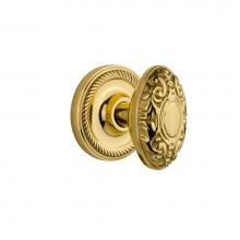 Nostalgic Warehouse 702528 - Nostalgic Warehouse Rope Rosette Privacy Victorian Door Knob in Polished Brass