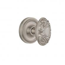 Nostalgic Warehouse 702529 - Nostalgic Warehouse Rope Rosette Privacy Victorian Door Knob in Satin Nickel