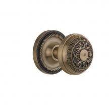 Nostalgic Warehouse 702555 - Nostalgic Warehouse Rope Rosette Passage Egg & Dart Door Knob in Antique Brass